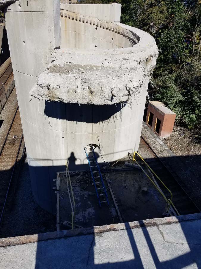 Demolition of helix ramp at Quincy Center garage (October 22, 2018)