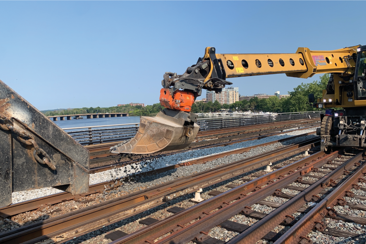 work being done on tracks