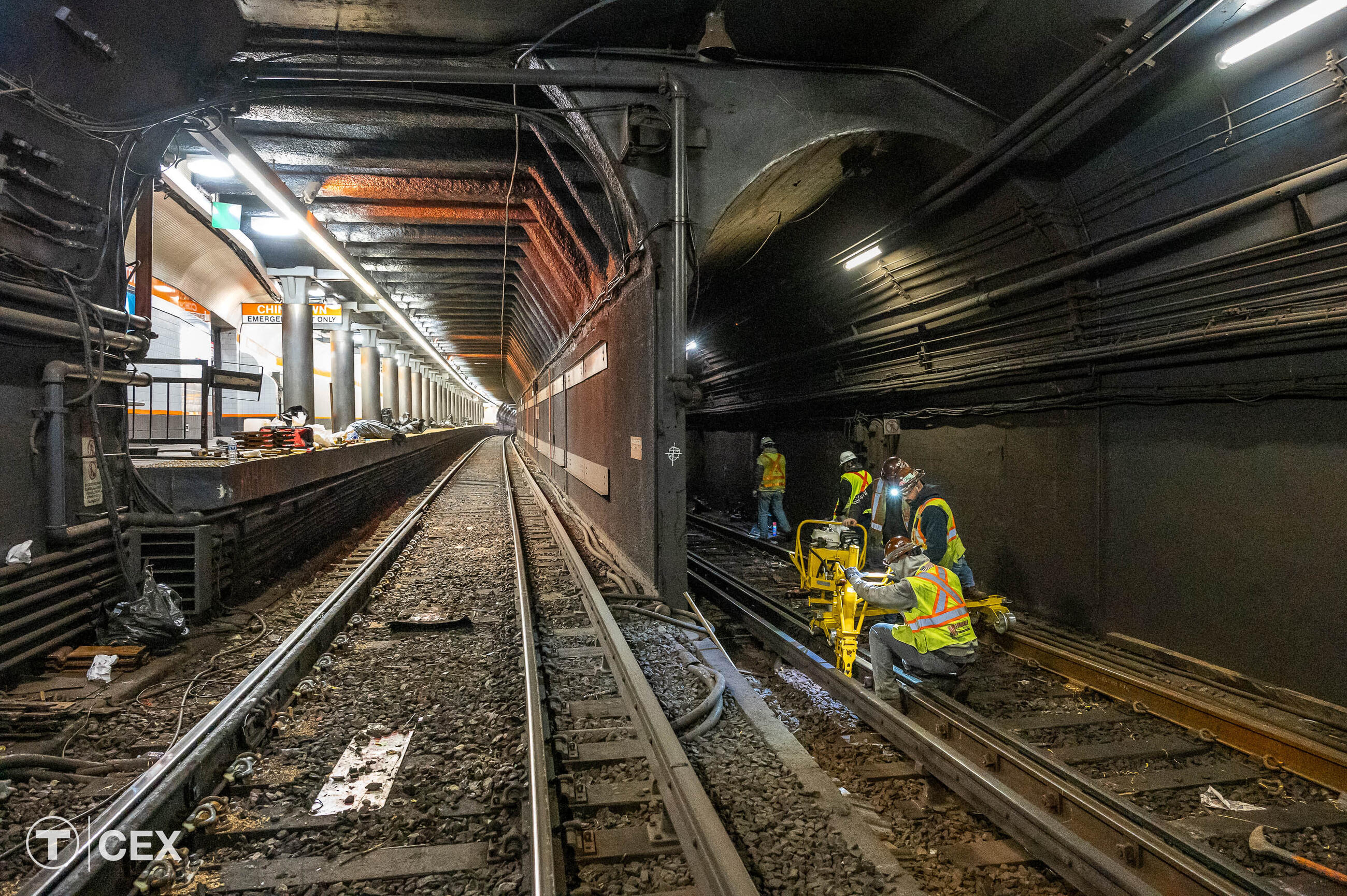 Infrastructure improvements were accomplished along the Orange Line. Complimentary photo by the MBTA Customer and Employee Experience Department.