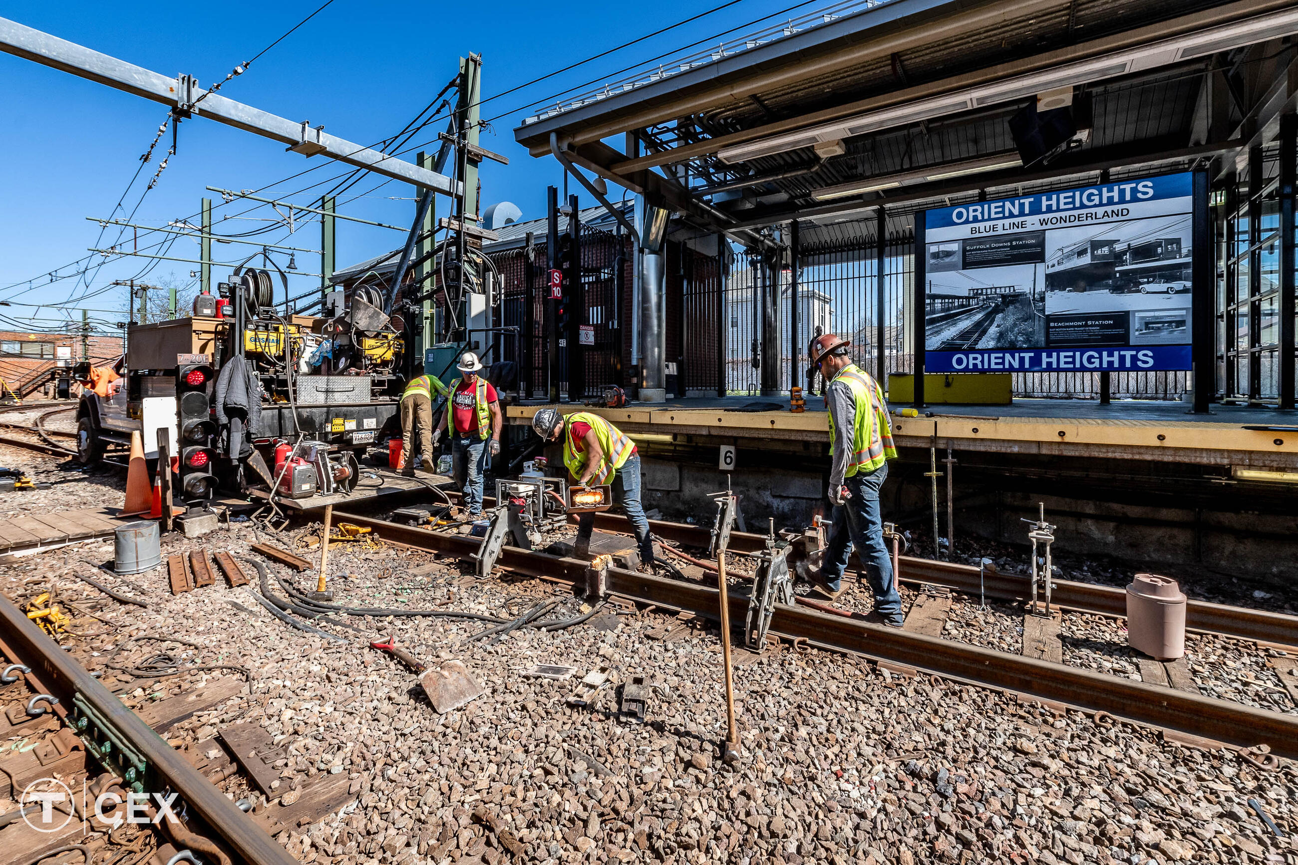 Infrastructure improvements were accomplished along the Blue Line. Complimentary photo by the MBTA Customer and Employee Experience Department.