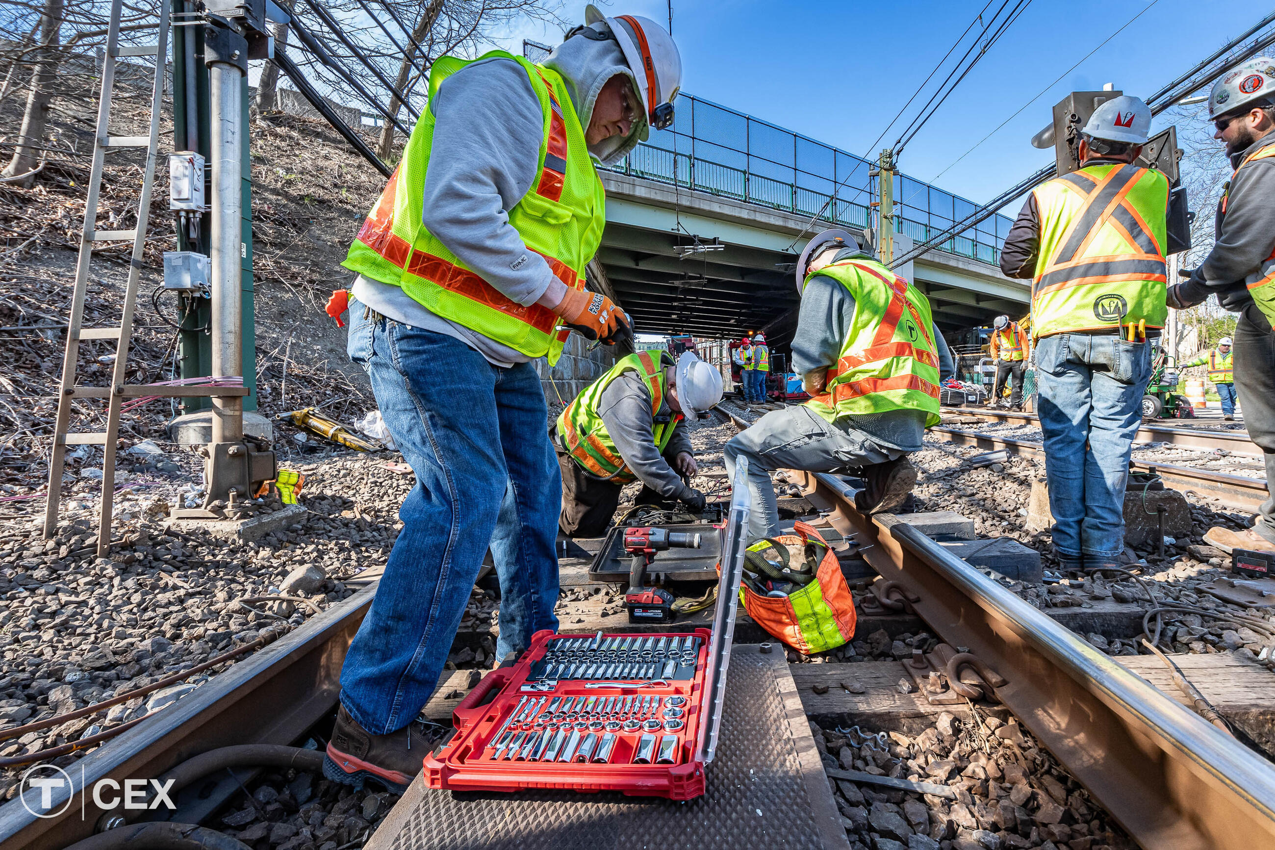 Crews performed infrastructure improvement work along the Blue Line. Complimentary photo by the MBTA Customer and Employee Experience Department.