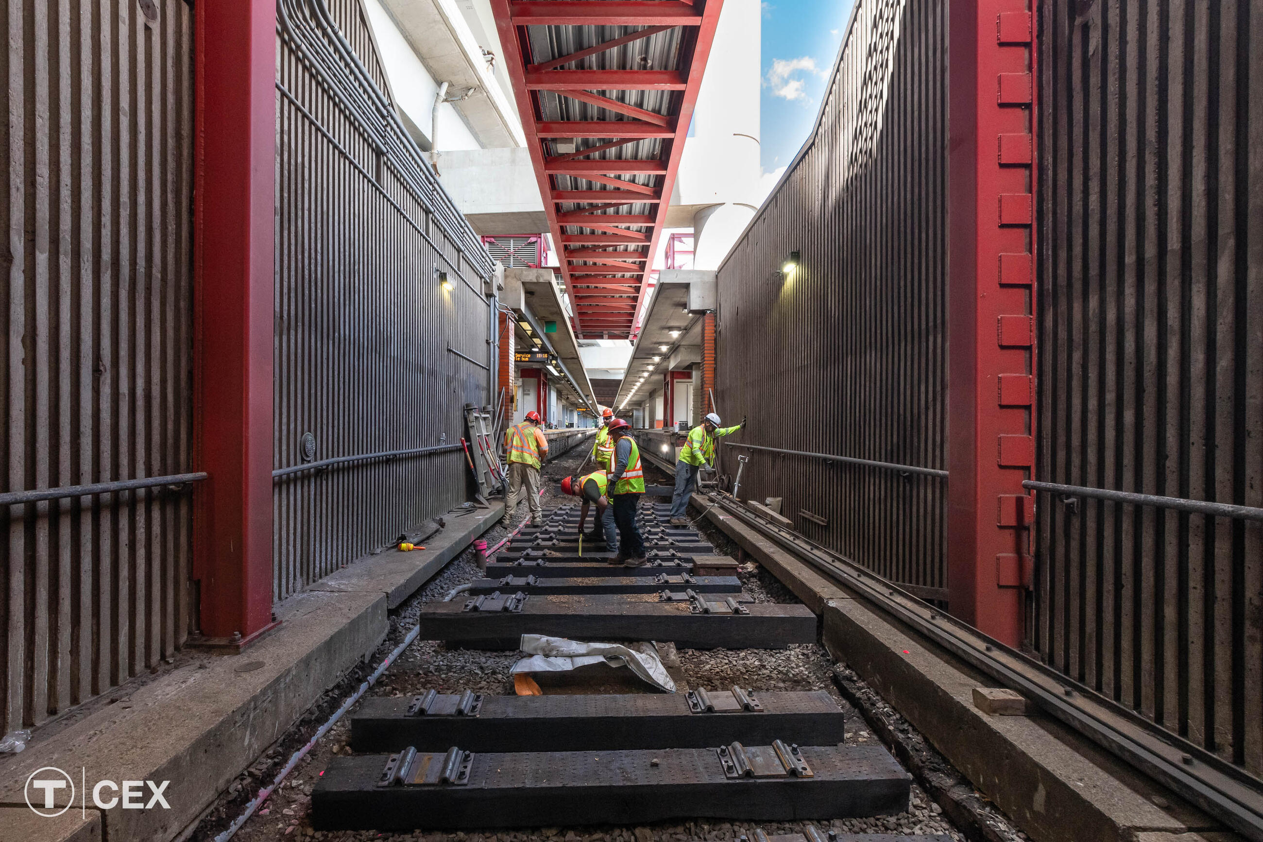 Crews worked in critical track areas during this Orange Line diversion. Complimentary photo by the MBTA Customer and Employee Experience Department.