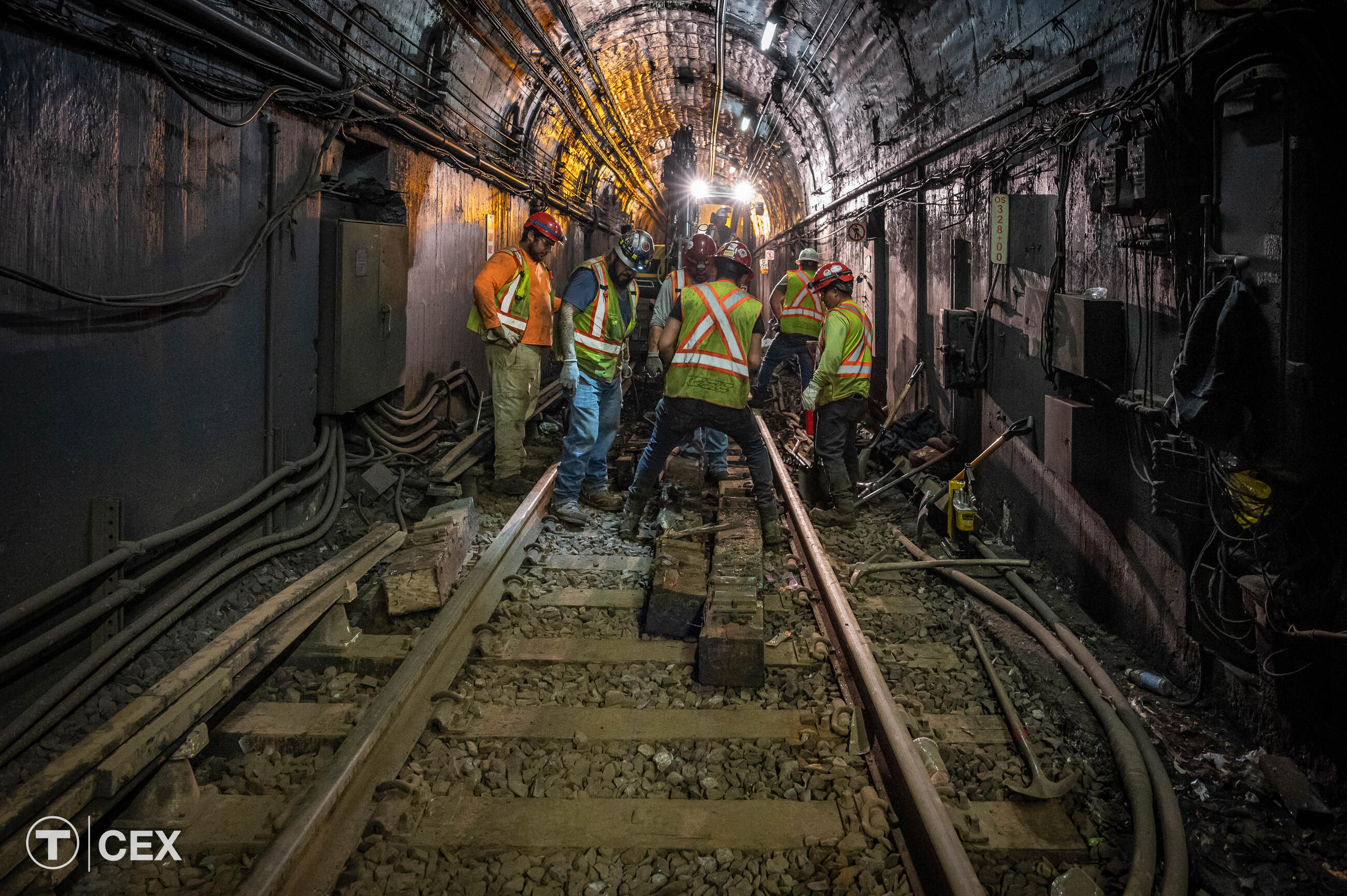 Track and tie replacements were accomplished along the Orange Line. Complimentary photo by the MBTA Customer and Employee Experience Department.