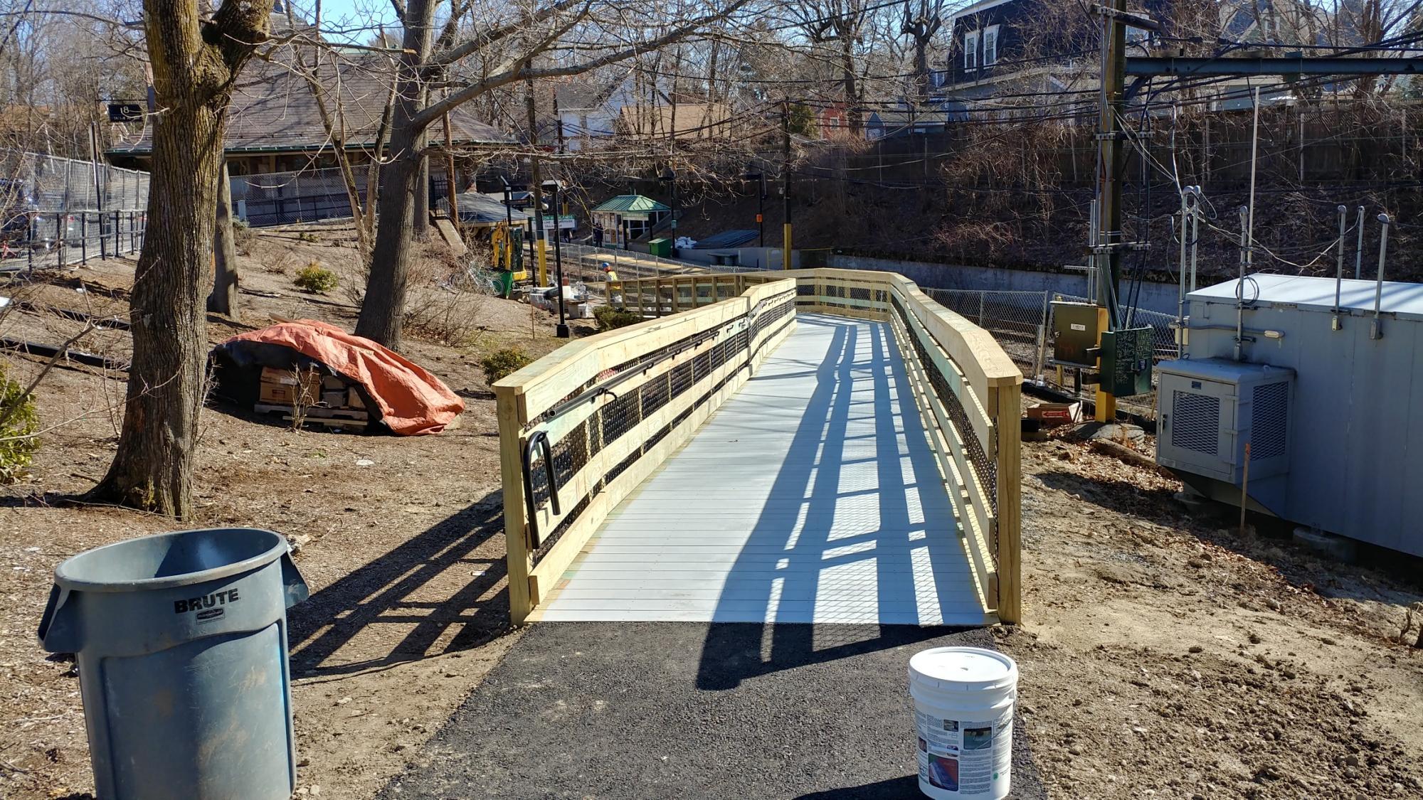 Finished ramp as viewed from the Walnut Street station entrance