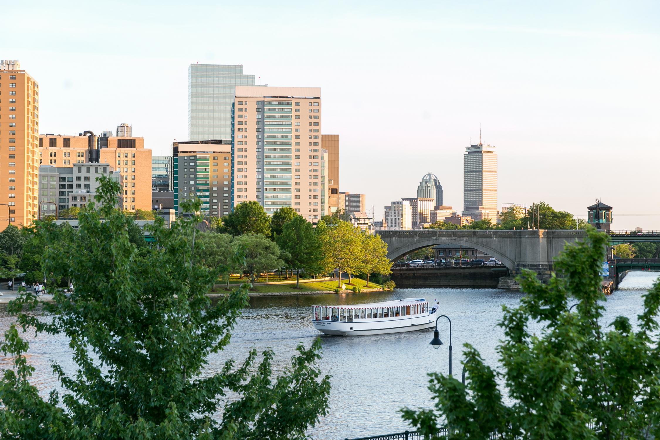 River and cityscape in summer