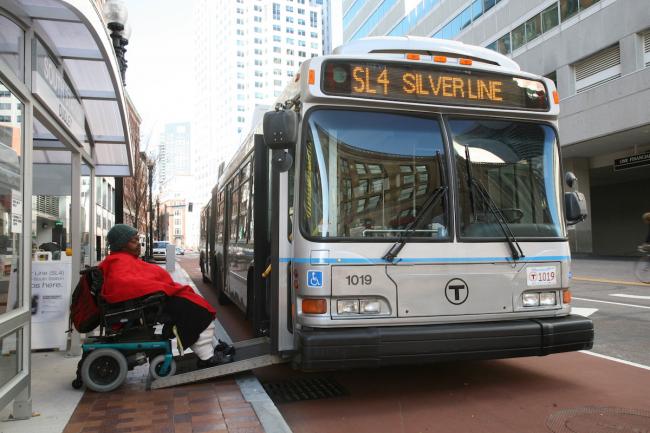 customer boarding silver line with ramp